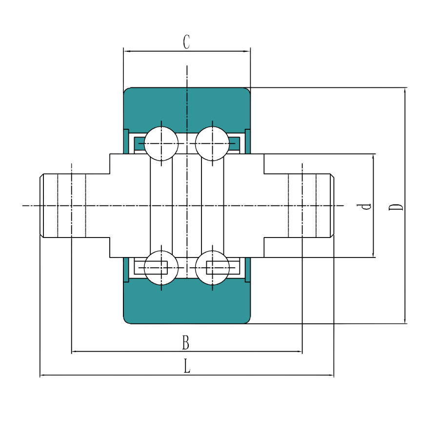 Forklift Side Roller Bearings - Double Row Ball Type